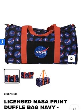 NASA Navy Duffle Bag with Orange Straps